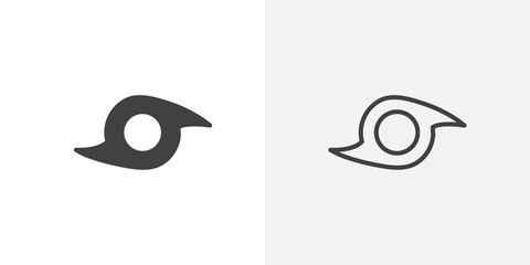 Hurricane icon vector icon set in black and white color.