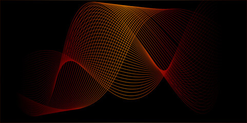 Modern multicolor gradient flowing wave lines. Parallel lines of vibrant color. Stylized line art background. curving and wavy gradient lines against a black background.	