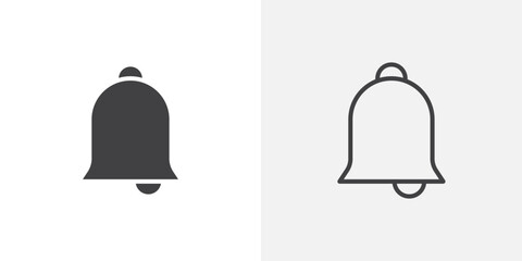 Notification icon vector icon set in black and white color.