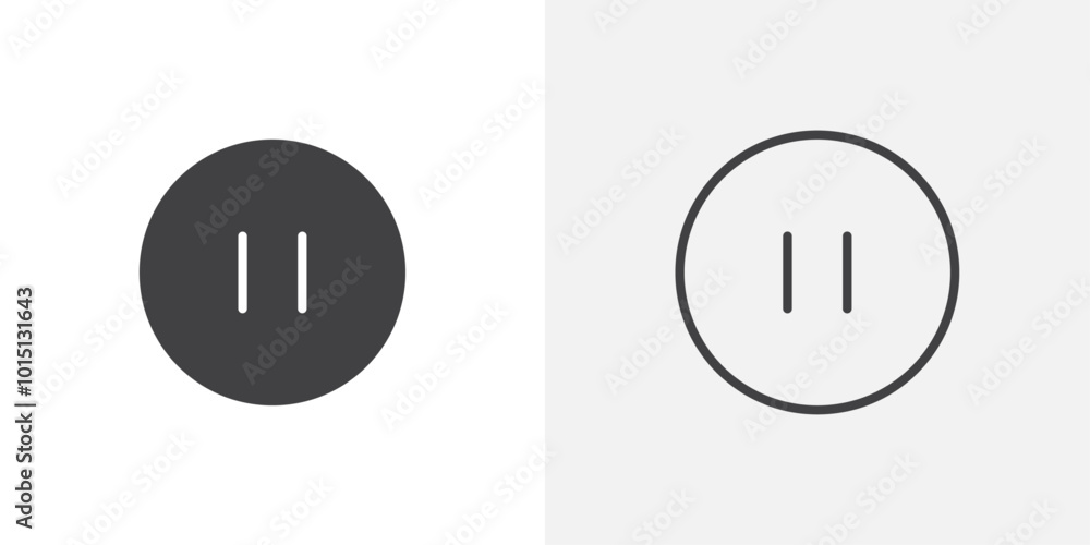 Aufkleber pause icon vector icon set in black and white color.