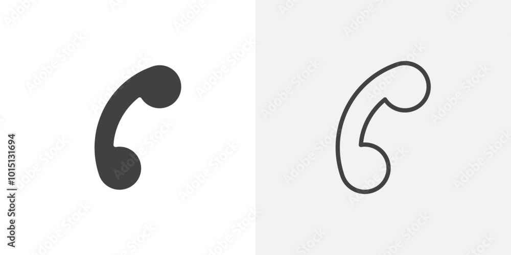Poster phone call icon vector icon set in black and white color.