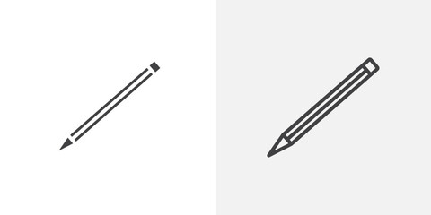 Pencil icon vector icon set in black and white color.