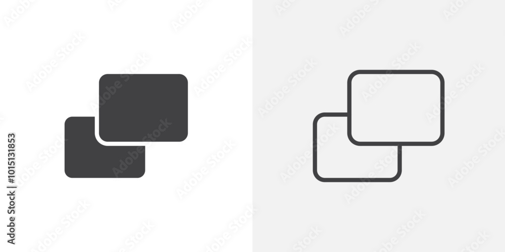 Poster pop up icon vector icon set in black and white color.