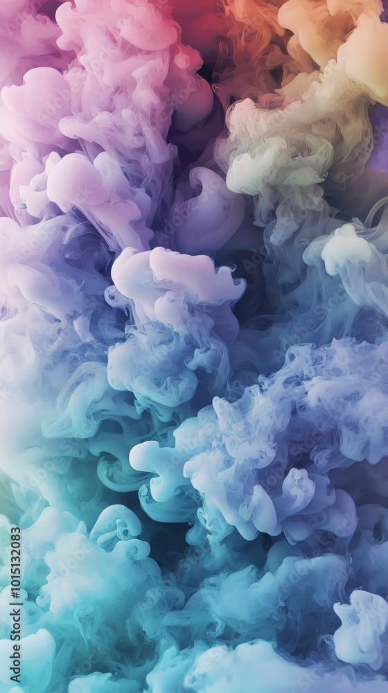 Poster abstract swirls of colorful ink create a mesmerizing visual.