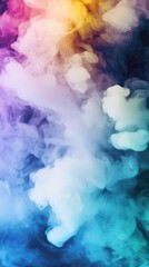 Naklejka premium Abstract colorful smoke background with blue, green, and purple hues.