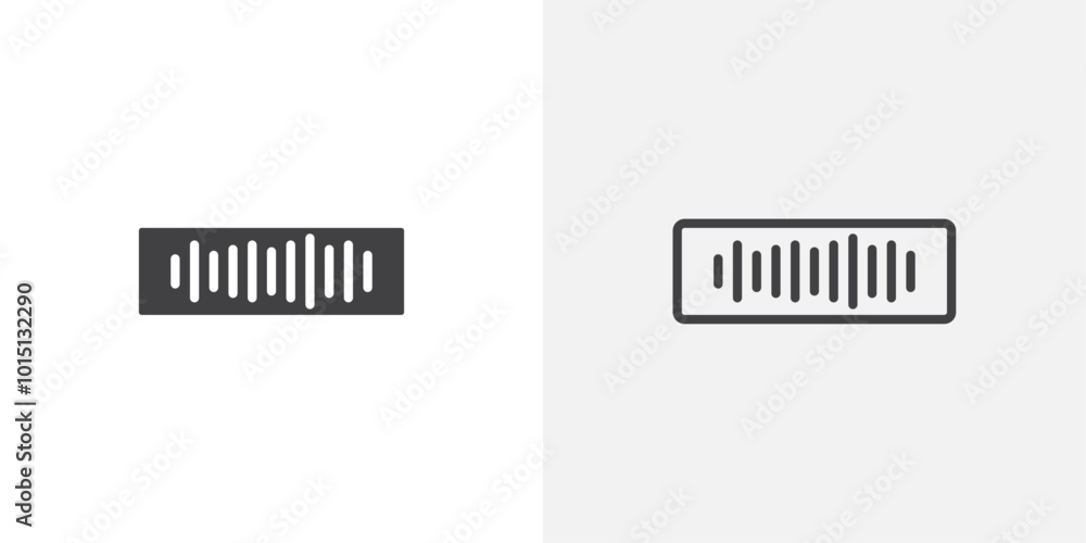 Poster sound wave icon vector icon set in black and white color.