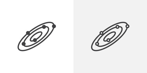 Space icon vector icon set in black and white color.
