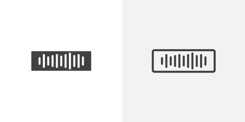 Sound wave icon vector icon set in black and white color.