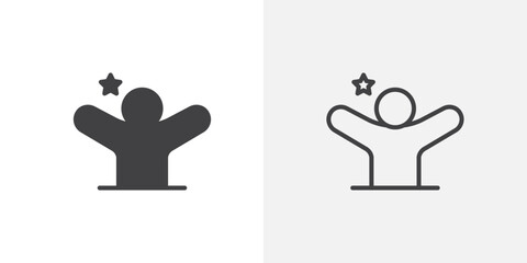 Success icon vector icon set in black and white color.
