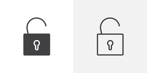 Unblocked icon vector icon set in black and white color.