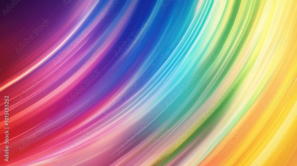 Poster vibrant spectrum of light. abstract motion design with neon glowing lines