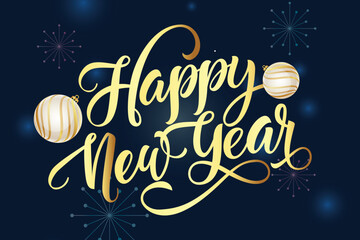 Happy New Year. Lettering text for Happy New Year