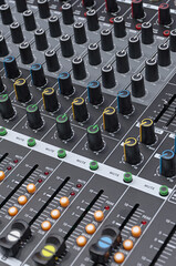 Sound engineer's console, music studio equipment