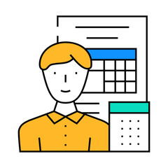 accounting boss line icon vector. accounting boss sign. isolated symbol illustration