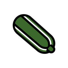 Zucchini vector illustration, filled design editable outline icon. Courgette vegetable symbol design.