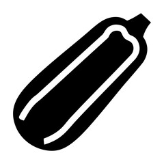 Zucchini flat icon. Vector illustration of courgette in black color.