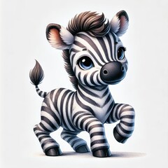  Baby zebra in a cartoon style clipart