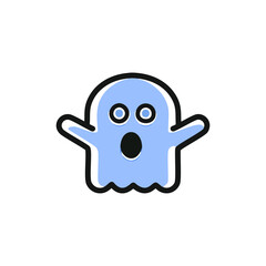 Ghost icon. Cute horror character. Vector illustration.