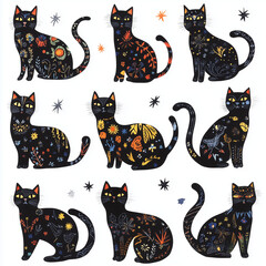 seamless pattern with cats