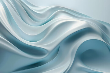 Fototapeta premium close up horizontal image of a pale blue flowing abstract wave illustration background