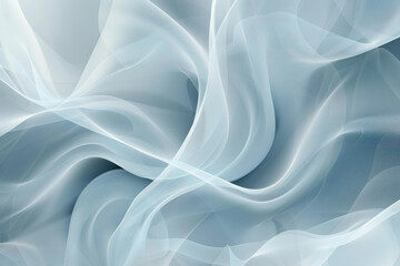 Fototapeta premium close up horizontal illustration of a thin pale blue flowing wavy abstract background