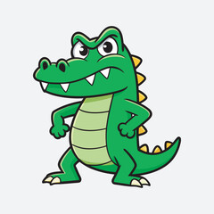 Angry crocodile man vector art Illustration clipart 