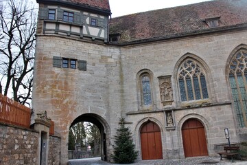 Klingentor Gate in the old town of Rothenburg ob der Tauber, Germany