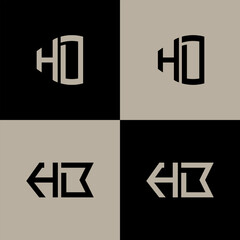 HD polygon, circle, hexagon, flat and simple letter logo set in one artboard. HD minimalist and classic logo.