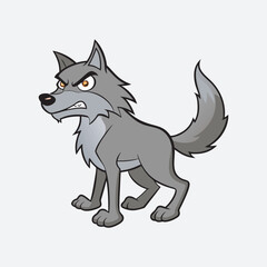 Angry wolf man vector art Illustration clipart 