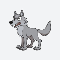 Angry wolf man vector art Illustration clipart 
