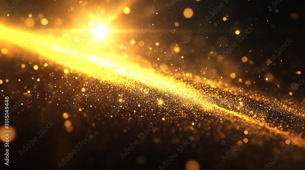 Poster a vibrant yellow backdrop adorned with shimmering sparkles, creating a playful, dazzling effect for 