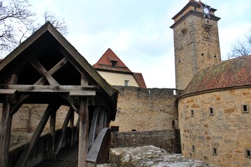 Fototapeta premium Spitaltor Gate in the old town of Rothenburg ob der Tauber, Germany