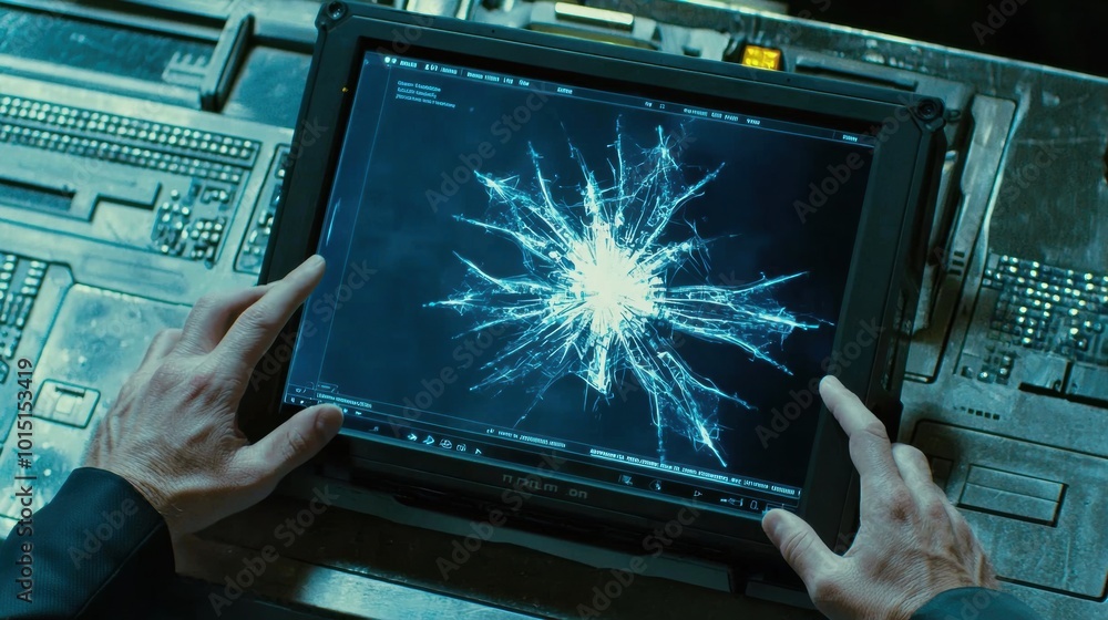 Poster technological display with network visualization