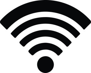 Wifi network icon and logo silhouette vector art, wifi symbol black color illustration graphic design