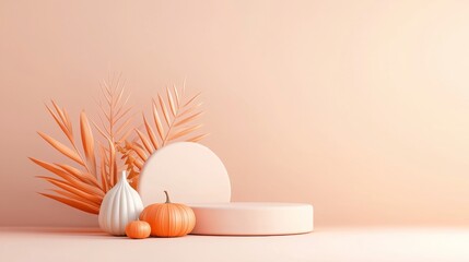 Fototapeta premium Cozy Living Room with Thanksgiving Decor