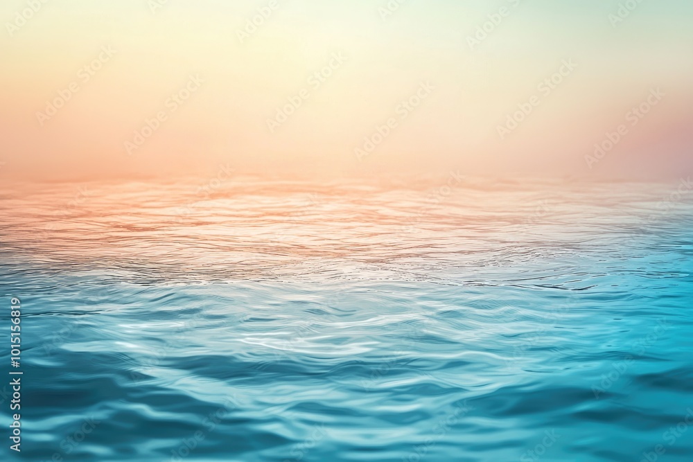Poster abstract close-up of rippling water with soft pink and yellow gradient in the background