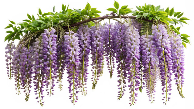 Fototapeta Creeping flowering plant Wisteria isolated on transparent background