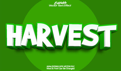 Harvest Vector Text Effect Editable Alphabet Green Farm Countryside