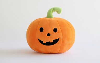 plush toy Halloween character pumpkin on white background