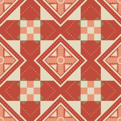 Obraz premium Rustic Geometric Kilim Vector - Ethnic Tile Pattern
