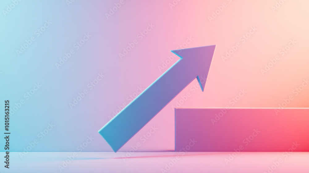 Poster growth indicators shown by three upward arrows on a soft pink background with warm lighting in a cal