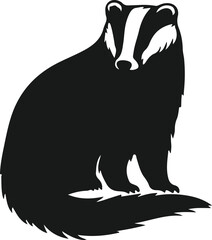 badger silhouette vector illustration