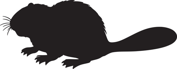 Beaver silhouette vector illustration © Loveli