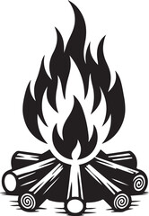 fire and flames silhouette vector illustration