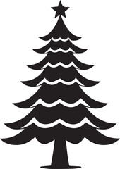 Obraz premium Christmas tree Silhouette Vector illustration