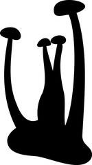 Mushroom silhouette icon vector image. Big set of mushroom - Edible and non-edible mushrooms. Vector illustration