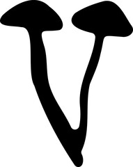 Mushroom silhouette icon vector image. Big set of mushroom - Edible and non-edible mushrooms. Vector illustration