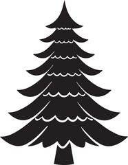  Christmas tree Silhouette Vector illustration