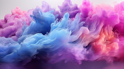 Obraz premium 3d render, abstract fantasy background of colorful sky with neon clouds isolated on a white background.