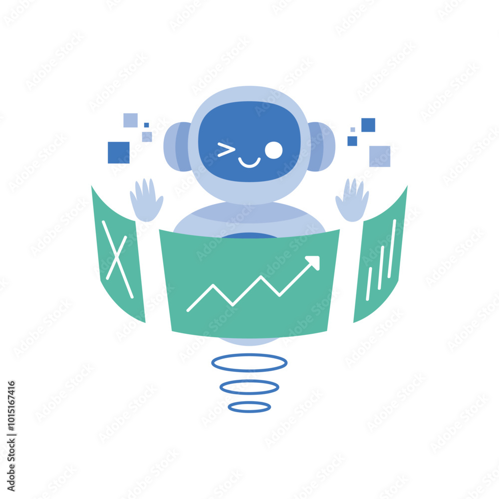 Poster ai robot with digital data and creative ideas